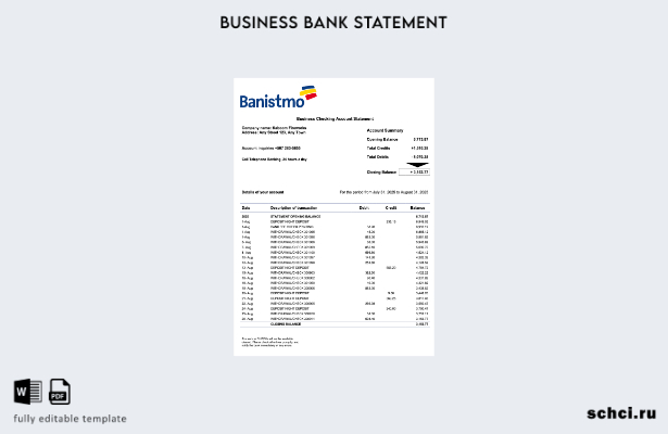 цифровая загрузка выписки по текущему счету банковской компании Panama Banistmo 